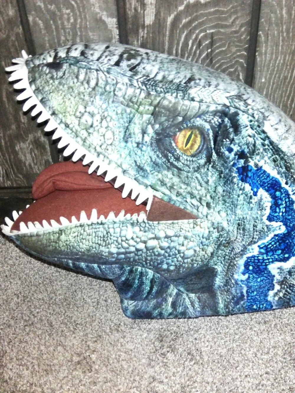 Jurassic World Blue Velociraptor Plus Head Costume Mask Dan Dee Dinosaur 17